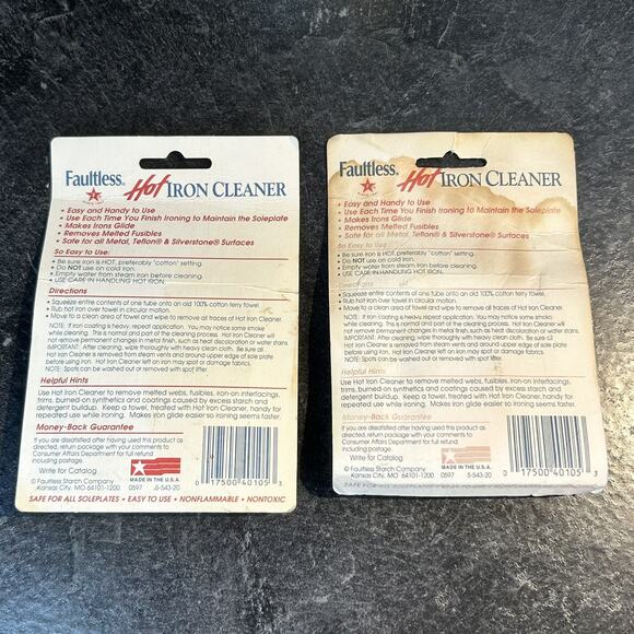 Faultless Hot Iron Cleaner Removes Melted Fusibles Make Iron Glide NEW 2 PK - Picture 4 of 6